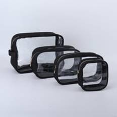 Wholesale Hanging Toiletry Bag Zipper Water Proof Stand up Pouch Clear Window Luggage Sets PVC Travel Cosmetic Bag