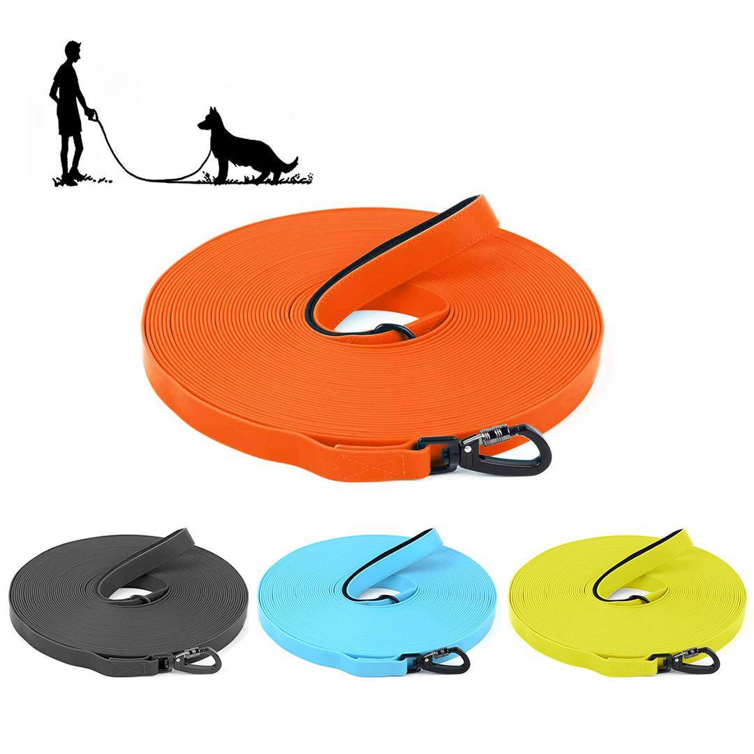 Vattentätt hundkoppel, 3M/5M/10M/15M/20M/30M Hundpromenadkoppel för utomhusbruk, Slitstark PVC långlina spårningslina med vadderat handtag