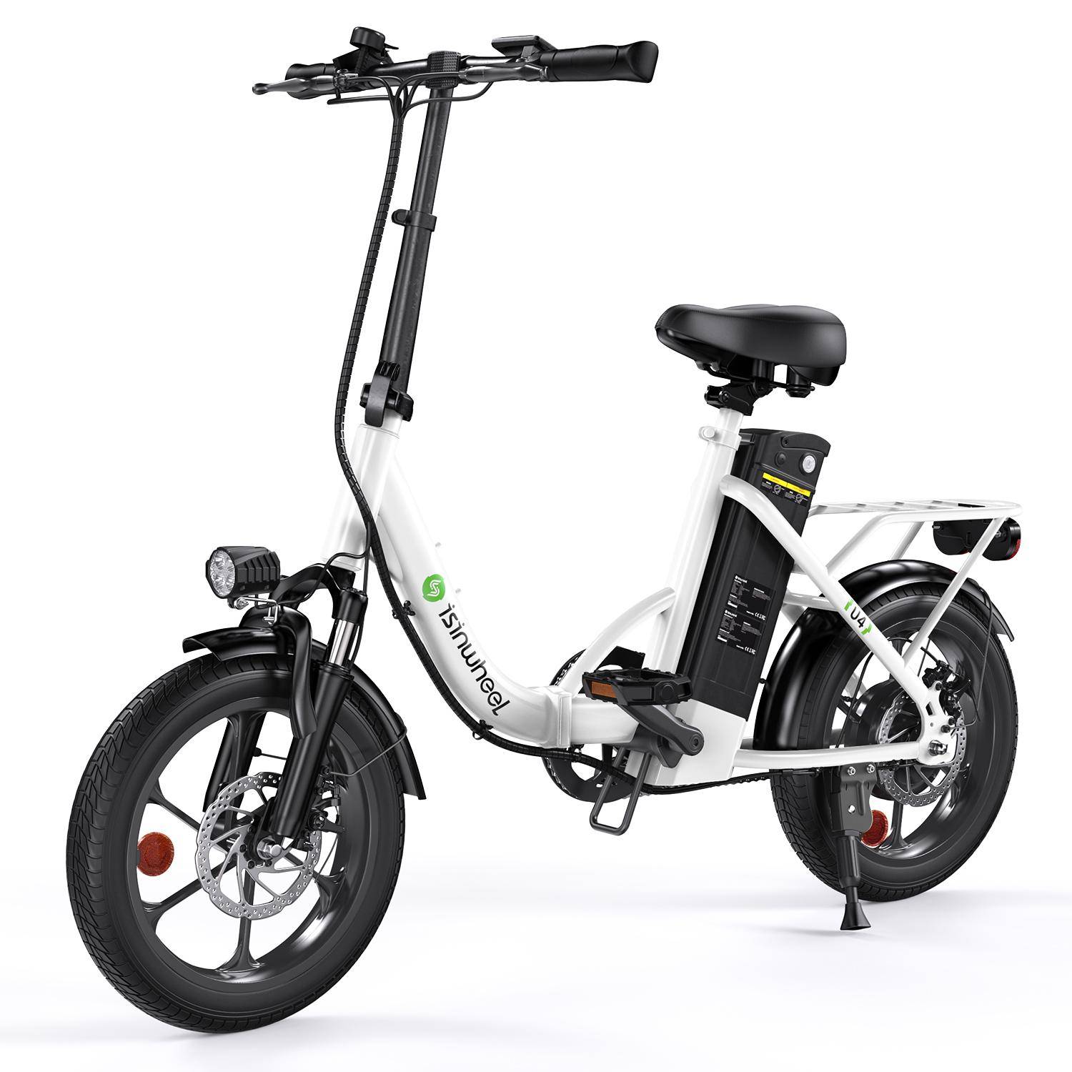 Isinwheel U4 Electric Bike 500W Brushless Motor 19MPH Load Foldable E-Bike for Urban Commute & Adventure