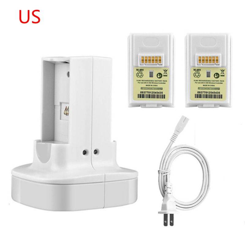 Dubbla laddare laddningsstation dockningsbart laddningsbart batteri för x-box 360 gamepad wxtb