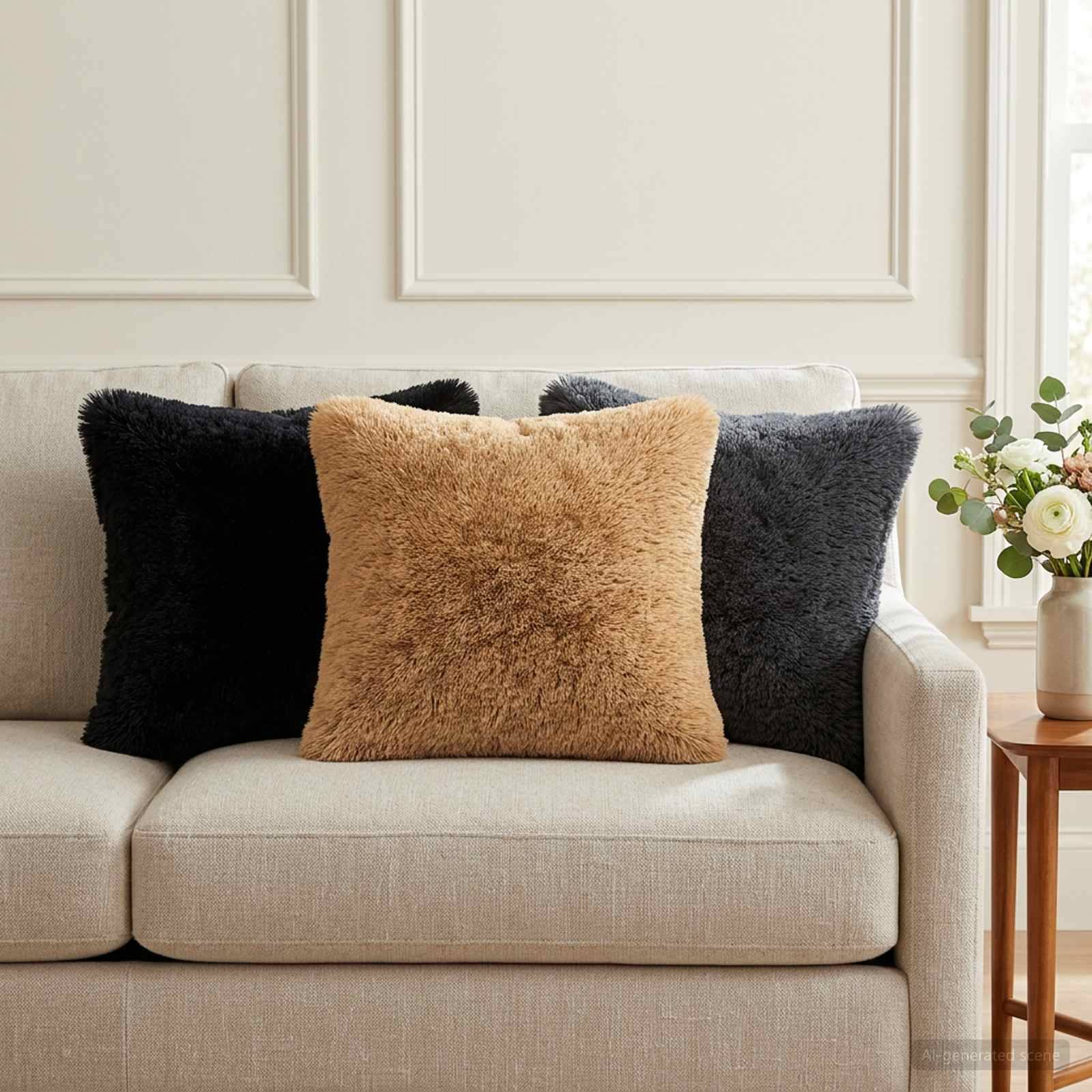vidaXL Kuddöverdrag 2 pcs HEERLEN Antracit 35 x 35 cm PV Fleece