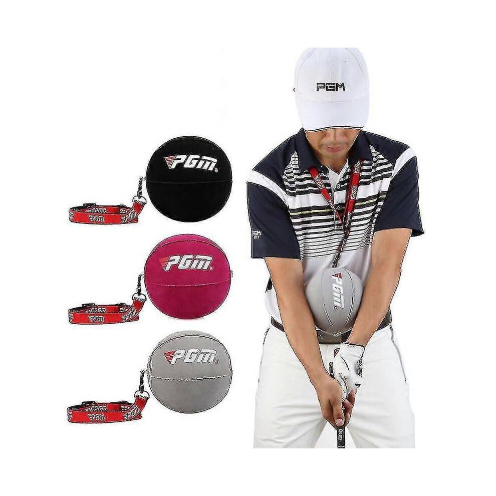 (Black) Inflatable Golf Smart Ball Trainer Portable Swing Arm Corrector
