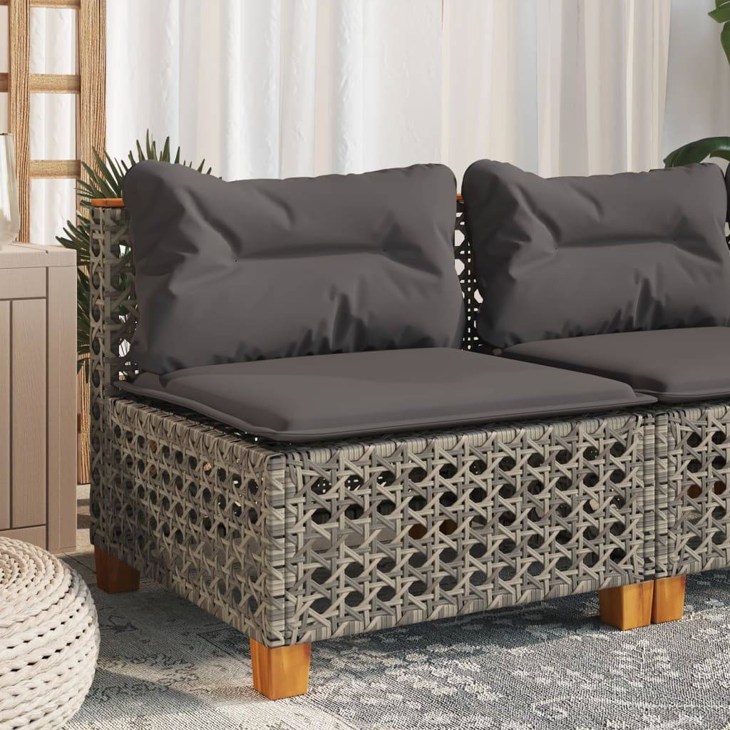 Hjørnemodul Til Havesofa Med Hynder Polyrattan - 1 / Grå / with carving