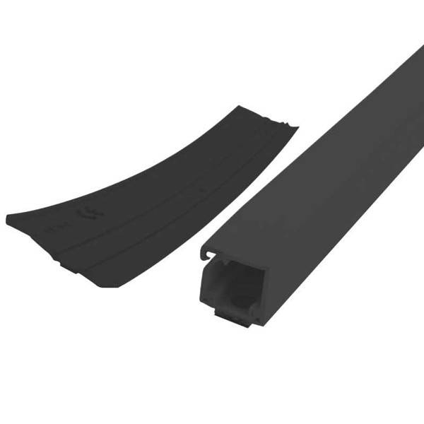Kabelkanal 15x15mm 20m-rulle sort med dobbeltsidet tape.