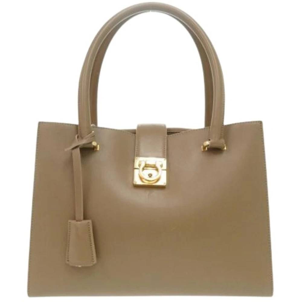 Salvatore Ferragamo Pre-owned Pre-owned Håndtaske - Vintage - Dame - Brun - ONE SIZE - Læder