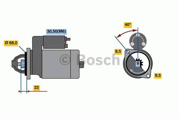 Startmotor 12V BOSCH - alfa romeo, chevrolet, fiat, opel, vauxhall - OE 1202218, 55 576 980, 55556092