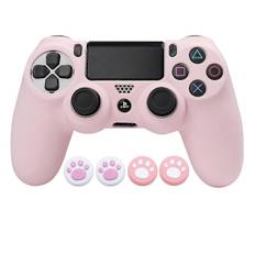 Pink Blød Silikone Beskyttelsesetui Til PS4 Controller Skin Gamepad Etui Cover Videospil Tilbehør til PS4 Joystick Etuier