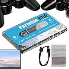 Retro Cassette Console - Retro Disk Spelkonsol, Patronstöd 70+ emulatorer | 70 klassiska emulatorer, 4K High Definition Video Game Stick-utgång för TV-dator Laptop