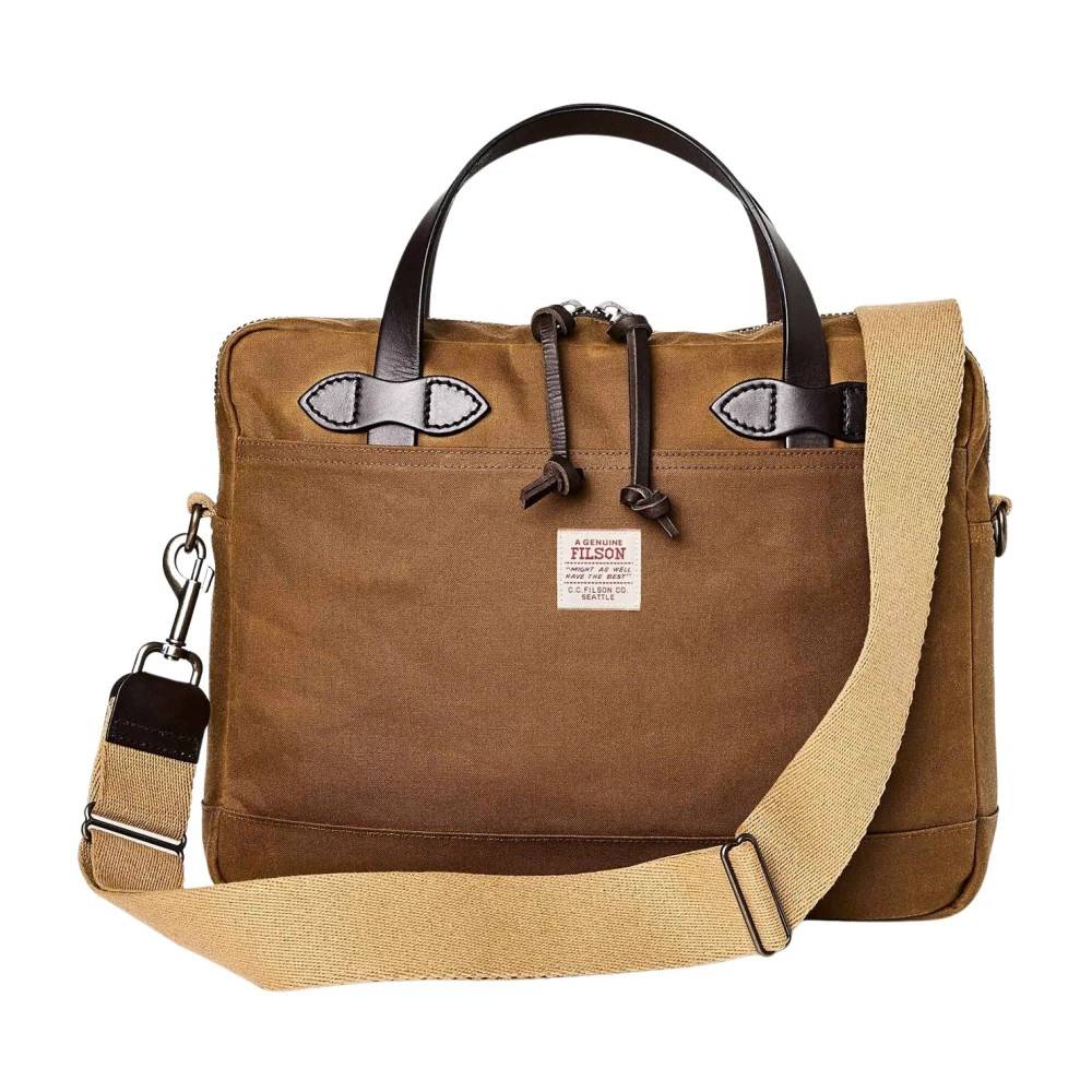Filson Tin Cloth Compact Briefcase - Tasker - Herre - Brun - ONE SIZE - Bomuld