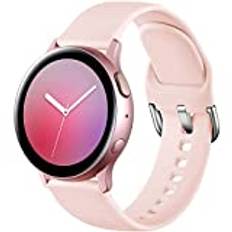 Dirrelo Sport Strap compatible with Samsung Galaxy Watch Active/Active 2 40mm/44mm, Waterproof Silicone Replacement for Galaxy Watch 3 41mm/Galaxy Watch 42mm for Women Men, Small Baby Pink