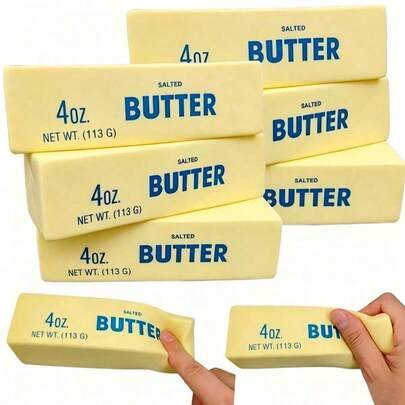 Butter Squishy-leksak, supermjuk långsamt återhämtande klämleksak, stresslindrande sensorisk fidget i smörform för barn och vuxna, ångestlindrande squ - Multifärgad (1 st)