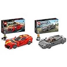 LEGO Speed Champions Pagani Utopia Byggsats för Bilfantaster, från 9 år 76915 & LEGO Speed Champions Ferrari 812 Competizione Byggsats för Bilfantaster, Autentisk Modellbyggsats, från 9 år 76914