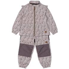 Mikk-Line Termotøj - Cloud Gray m. Blomster/Flæser - Mikk-Line - 1½ år (86) - Termotøj