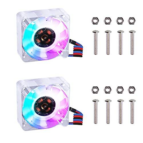 GeeekPi Fläkt i 2-pack för Raspberry Pi 4, DC 5 V, borstlös, CPU-kylfläkt, 40 x 40 x 10 mm, för Raspberry Pi 4, Model B, 3B+, Raspberry Pi 3/2 Model B (flerfärgad)