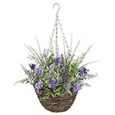 Arborus konstgjorda blommor hängande 55 cm konstgjord lavendel konstgjorda hängande växter i kruka oäkta blommor lila konstgjorda växter dekoration i entré vardagsrum sovrum badrum matsal hotell