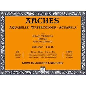 Arches akvarellblock 300g 23x31 Grov 20ark