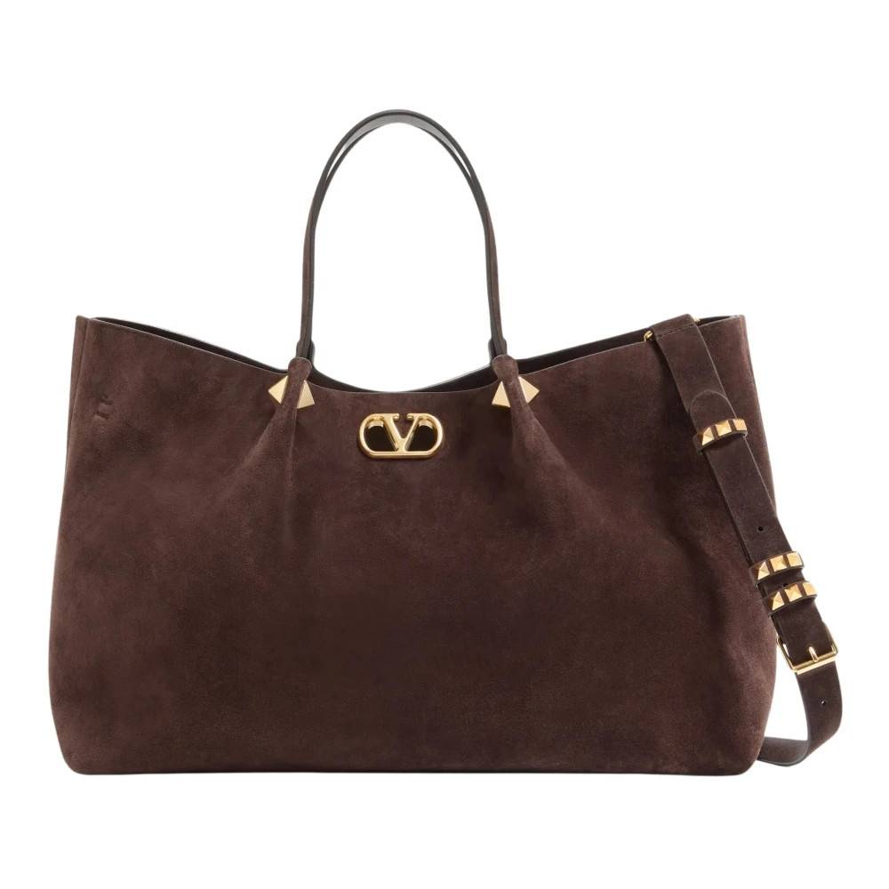 Valentino VLogo Stor Tote Bag - Tasker - Dame - Brun - ONE SIZE - Uld