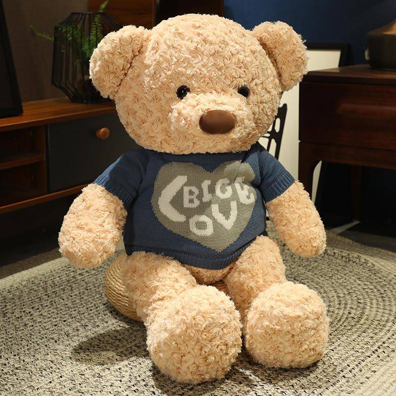 Large Cute Rose Sweater Teddy Bear Doll Valentine's Day Wanrong Toy Cuddle Doll To His Girlfriend Rag Doll Gift 80CM