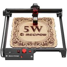 Mecpow X3 Laser Graviermaschine, 5W Graviermaschine Laser Cutter für Holz und Metall, 60W CNC Fräsmaschine mit Not-Aus, Flammen- und Gyro-Erkennung, 410 x 400mm Arbeitsbereich