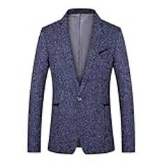 ETHKIA Vardaglig blazer för män kostymjackor lätta sportrockar lättskött smart casual kostymjackor klassisk passform kontorsblazrar och sportrockar UK rea, BLÅ, 4XL