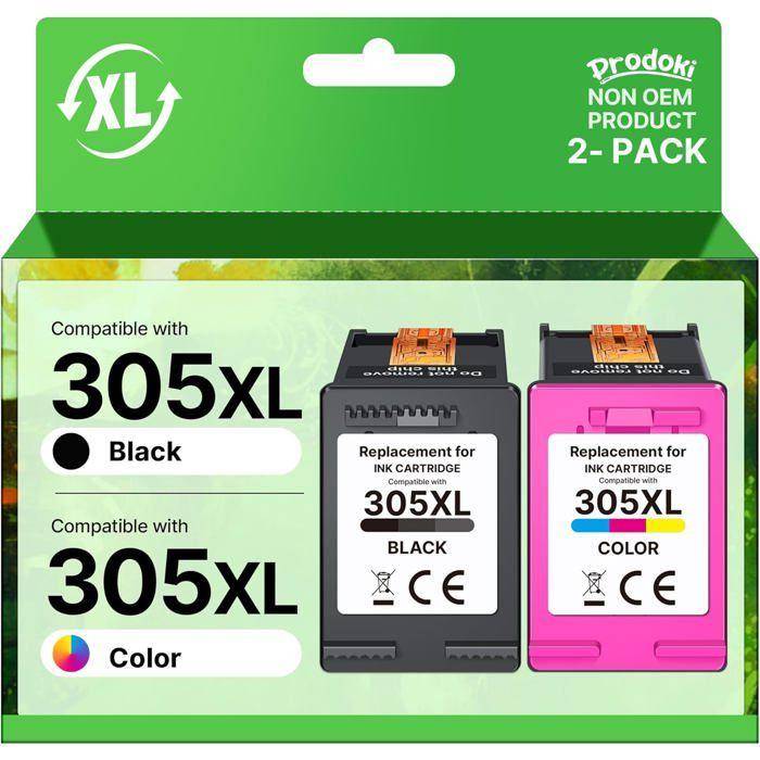Cartouche d'encre - SWAPY - 305 XL - Noir et Couleur - Rendement élevé - Pack de 2