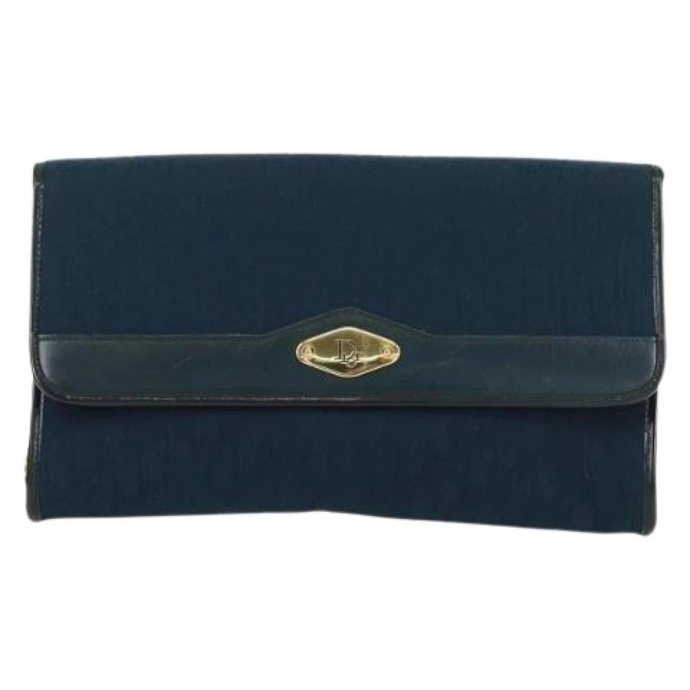 Dior Vintage Pre-owned Vintage kæde flap skuldertaske - Vintage - Dame - Blå - ONE SIZE - Uld