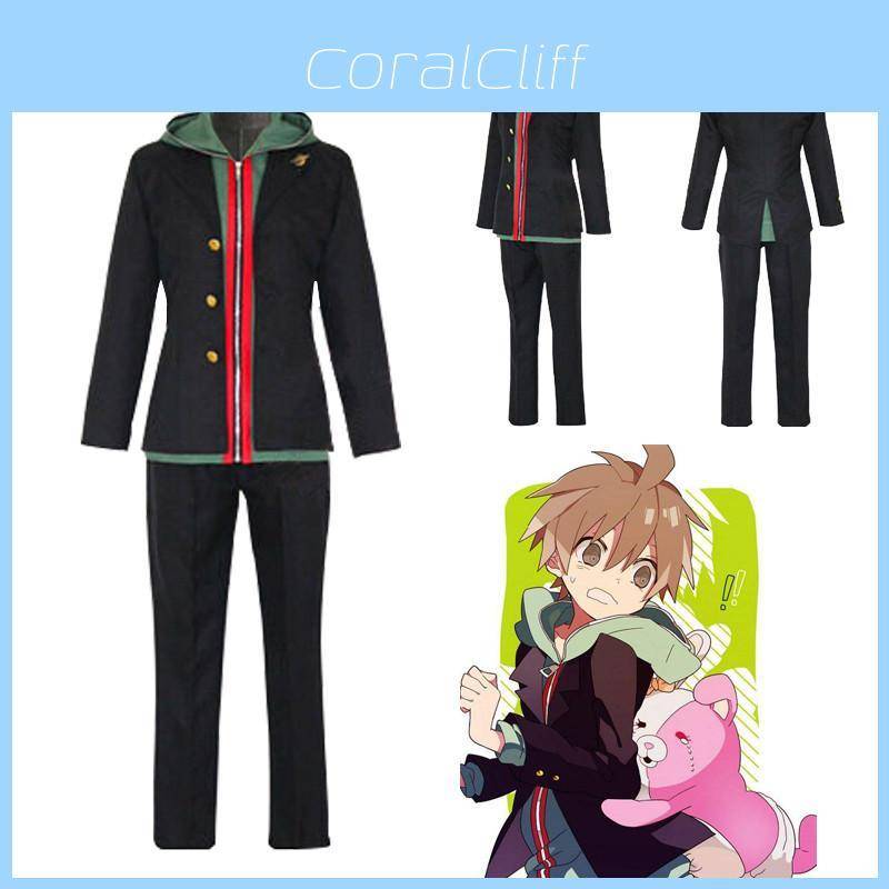Autentisk Danganronpa Trigger Happy Havoc Makoto Naegi Jacka Cosplay Huvtröja 28cm gray