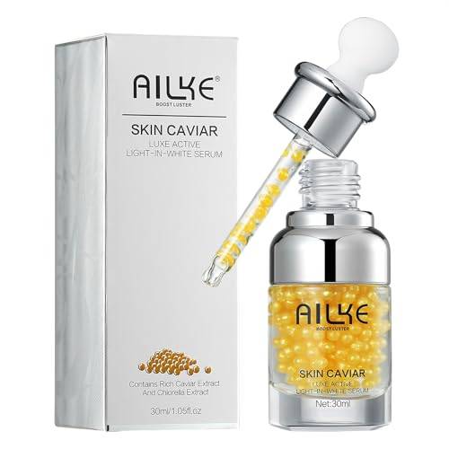 AILKE Caviar Extract Active Anti-Wrinkle And Whitening Serum, Skin Smooth, With Pure Hyaluronic Acid And Marine Trehalose, Skin Hydrating, Moisturizing, Nourishing, Easy Absorb, 30ml