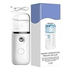 Steam Facial Moisturizer, Facial Steam Machine, Deep Pore Cleaning Steamer, Facial Steamer, Handy Mist Spray Skin Moisturizing Airbrush Rechargeable For Women, 3.2x9.5cm/1.26x3.74 Inches