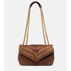 Saint Laurent Loulou Small matelassÃ© suede shoulder bag
