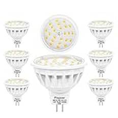 Pispoer MR16 GU5.3 LED-lampa, neutralvit 4 000 K, 5 W ersätter 50 W halogenlampa, inte dimbar, DC 12 V 600 LM, RA85, 120° spridningsvinkel, 8-pack