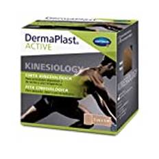 DermaPlast ACTIVE Kinesiologisk tejp, Neuromuskulär tejp för förebyggande och akut behandling av sportskador, Kinesio, Kinesiologi, Beige, 5cmx5m