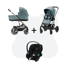 Cybex Balios S Lux Travelsystem Stormy Blue - Taupe Frame with Aton S2