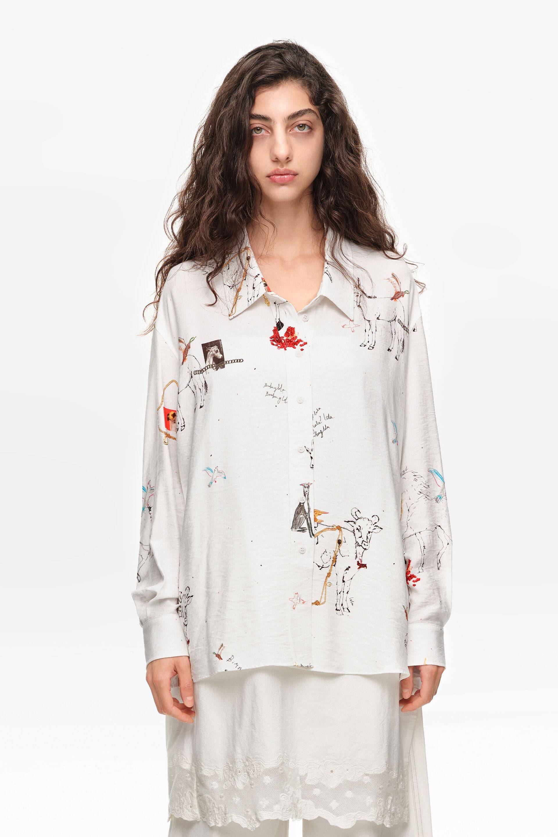 Camisa escote pronunciado colaxe Animal Chain