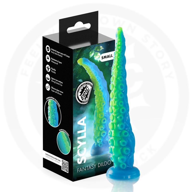 Scylla – Fluorescerande tentakel dildo i silikon