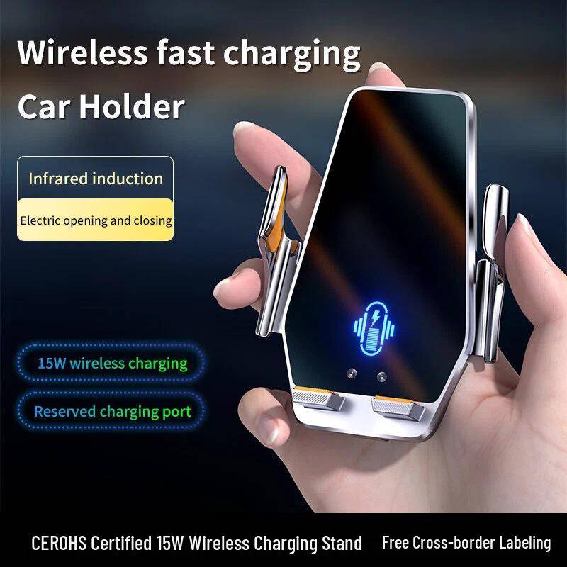66W Magnetisk Trådlös Billaddare & Automatisk Telefonhållare