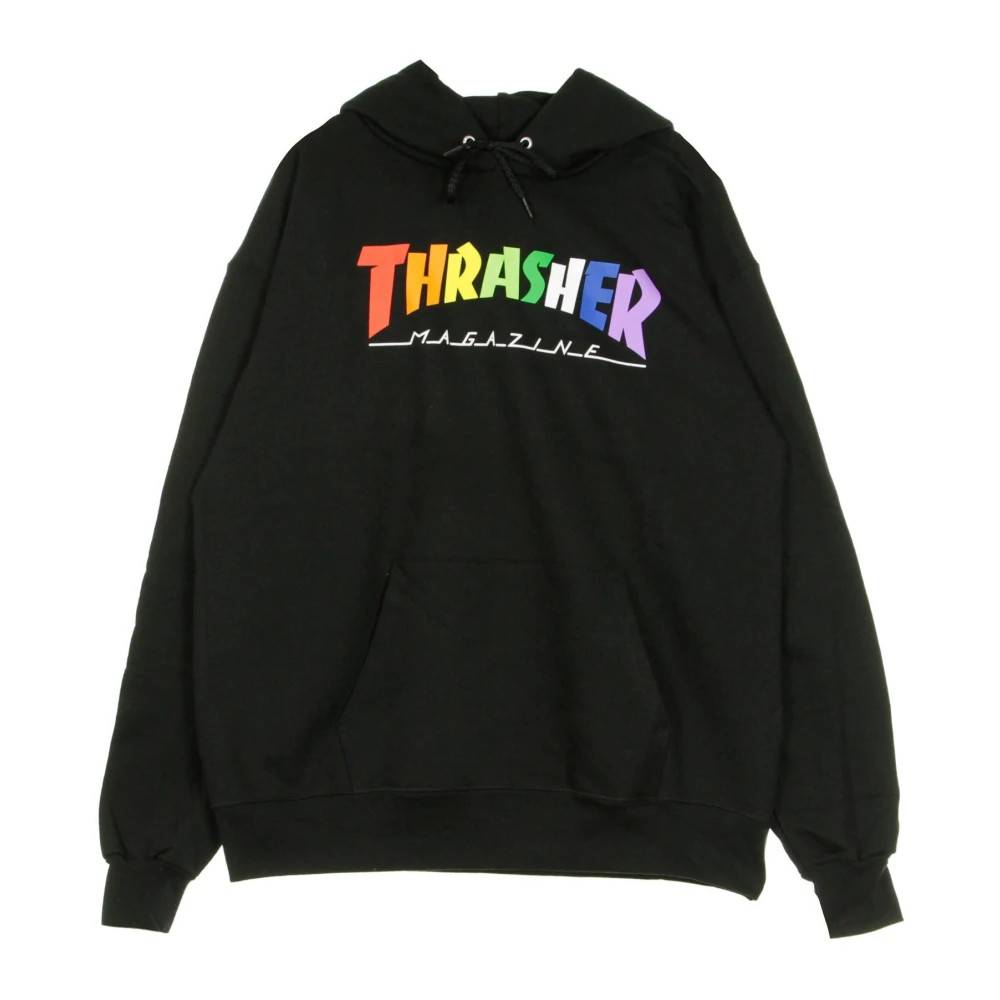 Thrasher, Sweatshirts , Herre, Sort, XL, Sort Regnbue Hoodie til Mænd