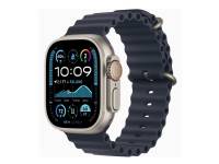 (ComputerSalg) Apple Watch Ultra 2 GPS + Cellular 49mm Natural Titanium Case with Navy Ocean Band