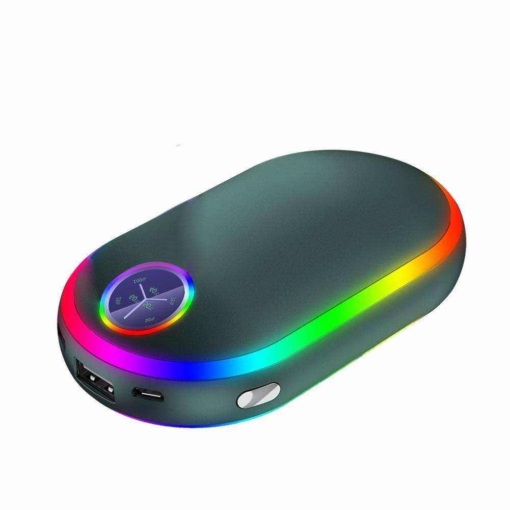 Uppladdningsbar Handvärmare Powerbank 10000mAh - Färgrik grön
