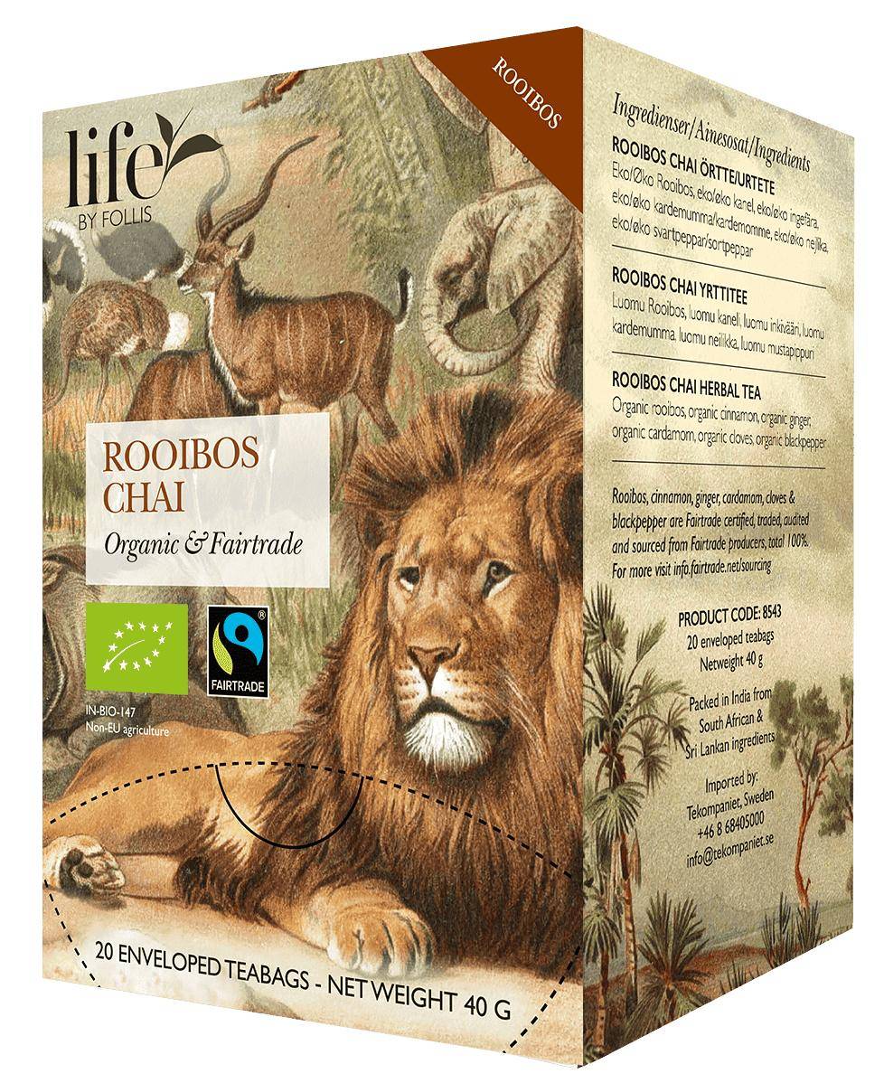 Te Life by Follis Rooibos Chai Ekologiskt, Fairtrade, 20 tepåsar