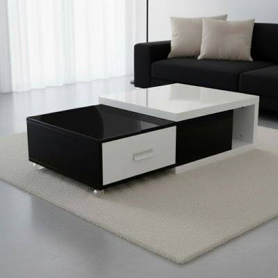 Soffbord Kingsbridge Vit/Svart 125x65x36cm