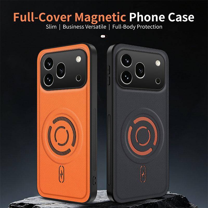 Fodral För Honor 600 Pro Lyxigt Magnetiskt Matt Yta Hudvänligt PU-läder Fodral För HONOR 600 Stötsäkert För Magsafe Funda orange