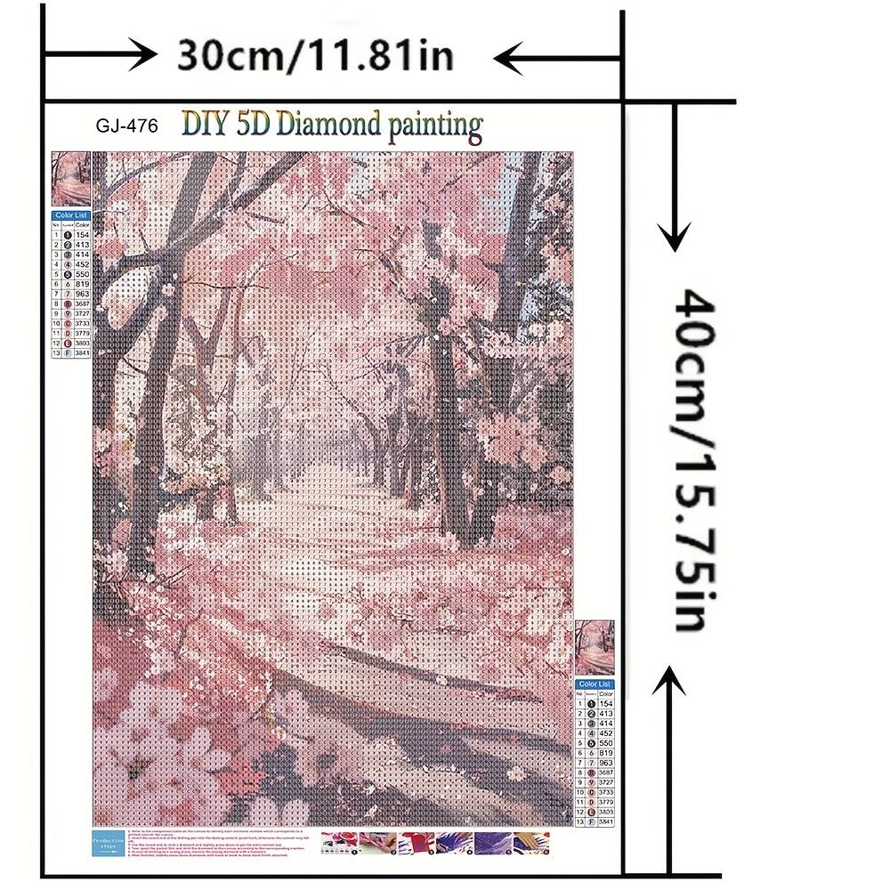 TEMU 1pc Diy Diamond Painting Drill Cherry & Forest Landscape Mosaic Art - 30x40cm/15.7.81in Wall Tapestry Suitable For Decor, Complete Craft Kit With Diamond Beads