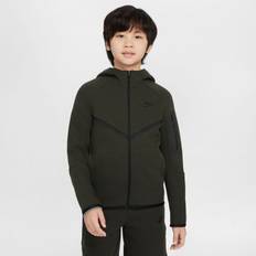 Nike Hættetrøje NSW Tech Fleece FZ 24 - Grøn/Sort Børn