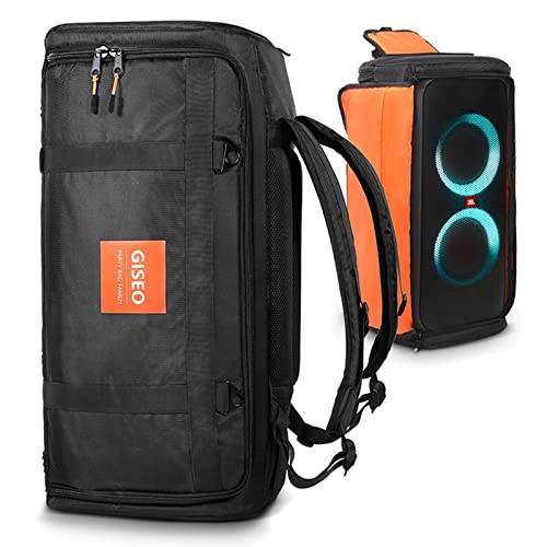 LICHIFIT Förvaringsväska fodral bärbar reseryggsäck för JBL PARTYBOX 310 Bluetooth-högtalare skyddande fodral bärväska skal skinn ärm tygväska, Svart, Kompakt