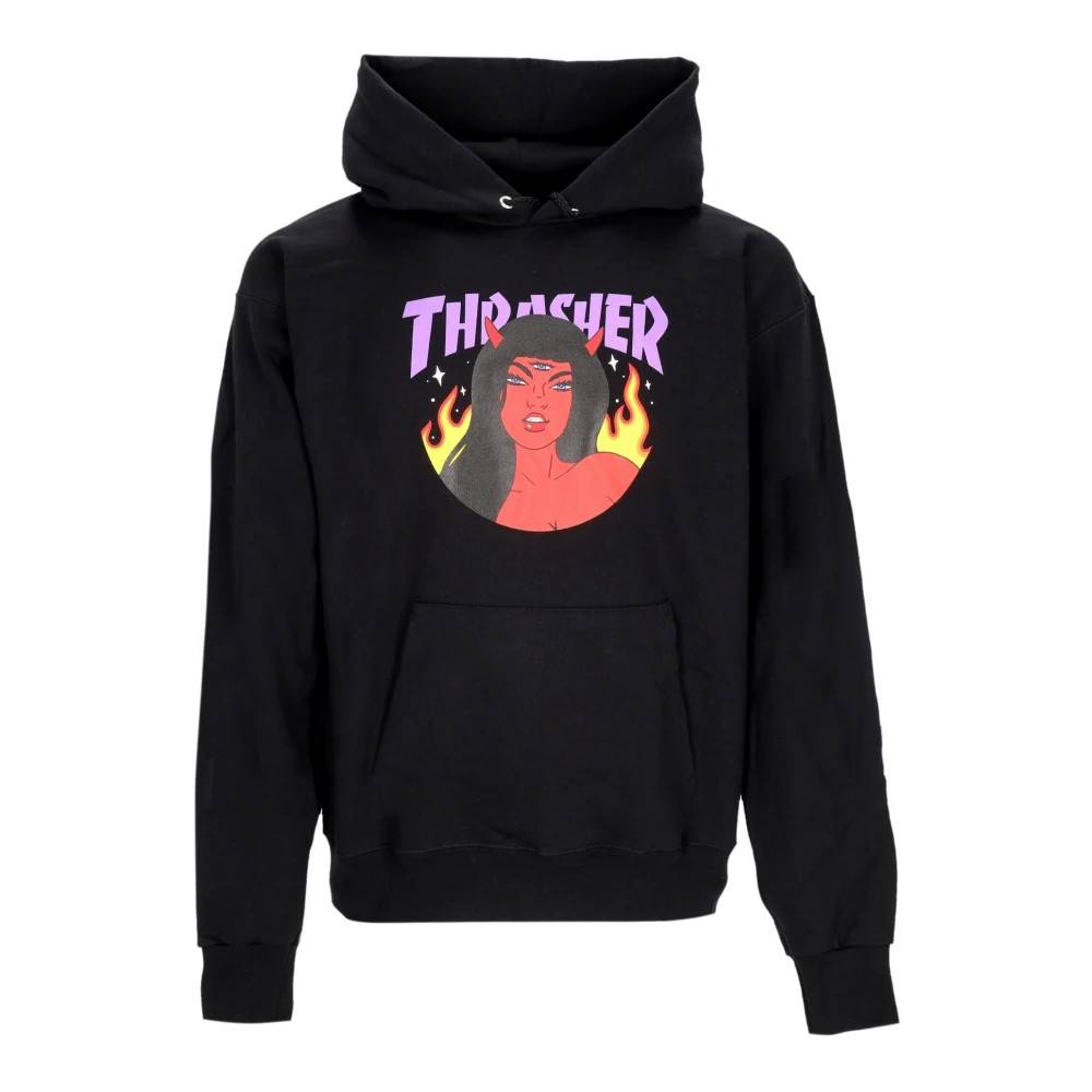 Thrasher - Svart Hoodie med Känguruficka Sweatshirts & Hoodies - Herr - M - Bomull