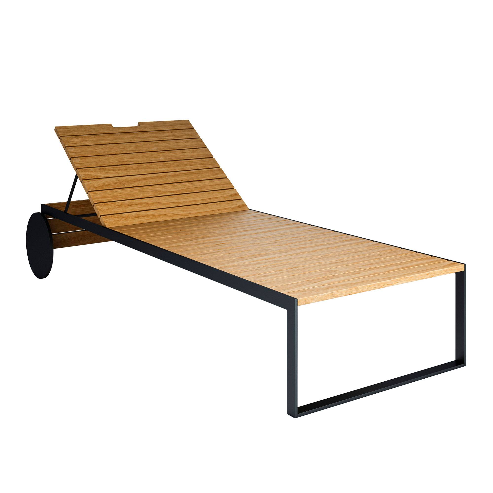 Röshults - Garden Lounger, Anthracite/Golden Brown, Stainless Steel, Teak - Solsängar - Broberg & Ridderstråle - Trä