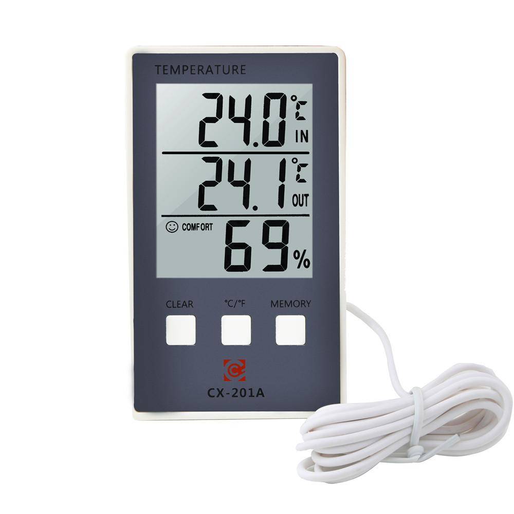 Ny LCD digital inomhus utomhustermometer inomhushygrometer Temperatur fuktighetsmätare gray
