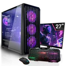 SYSTEMTREFF Basic Gaming Komplett PC Set AMD Ryzen 5 4500 6x4.1GHz | Nvidia RTX 3050 6GB DX12 | 512GB M.2 NVMe + 1TB HDD | 16GB DDR4 RAM | WLAN Desktop Paket Computer für Gamer, Gaming