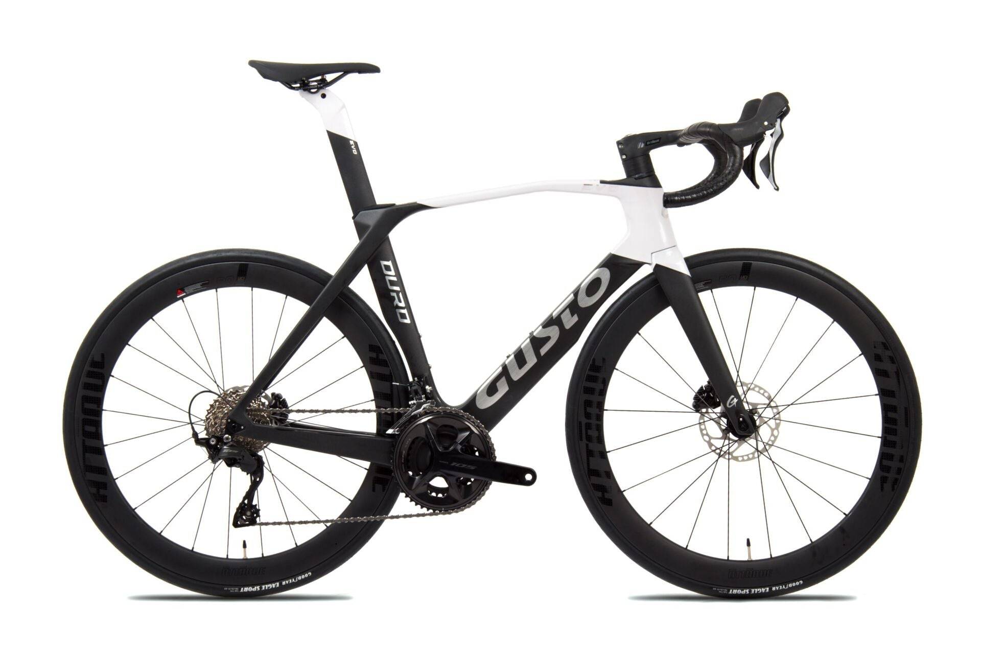 Gusto Duro EVO DB Elite Ultra 2024 - Shimano 105 2x12sp - ATTAQUE 50 carbon clincher - 153 / L / black/white (L)